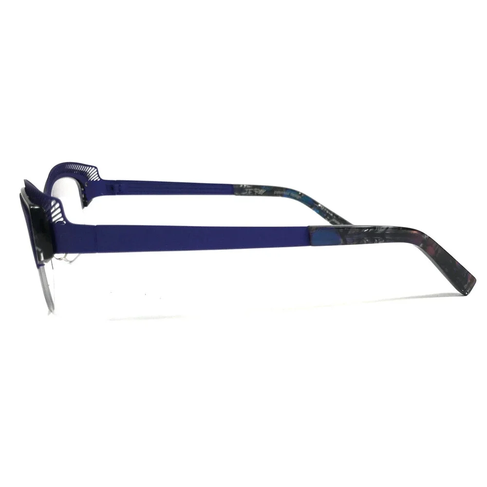 J.F. Rey Eyeglasses Frames JF2574 2200 Blue Gray Demi Cat Eye Half Rim 54-17-136